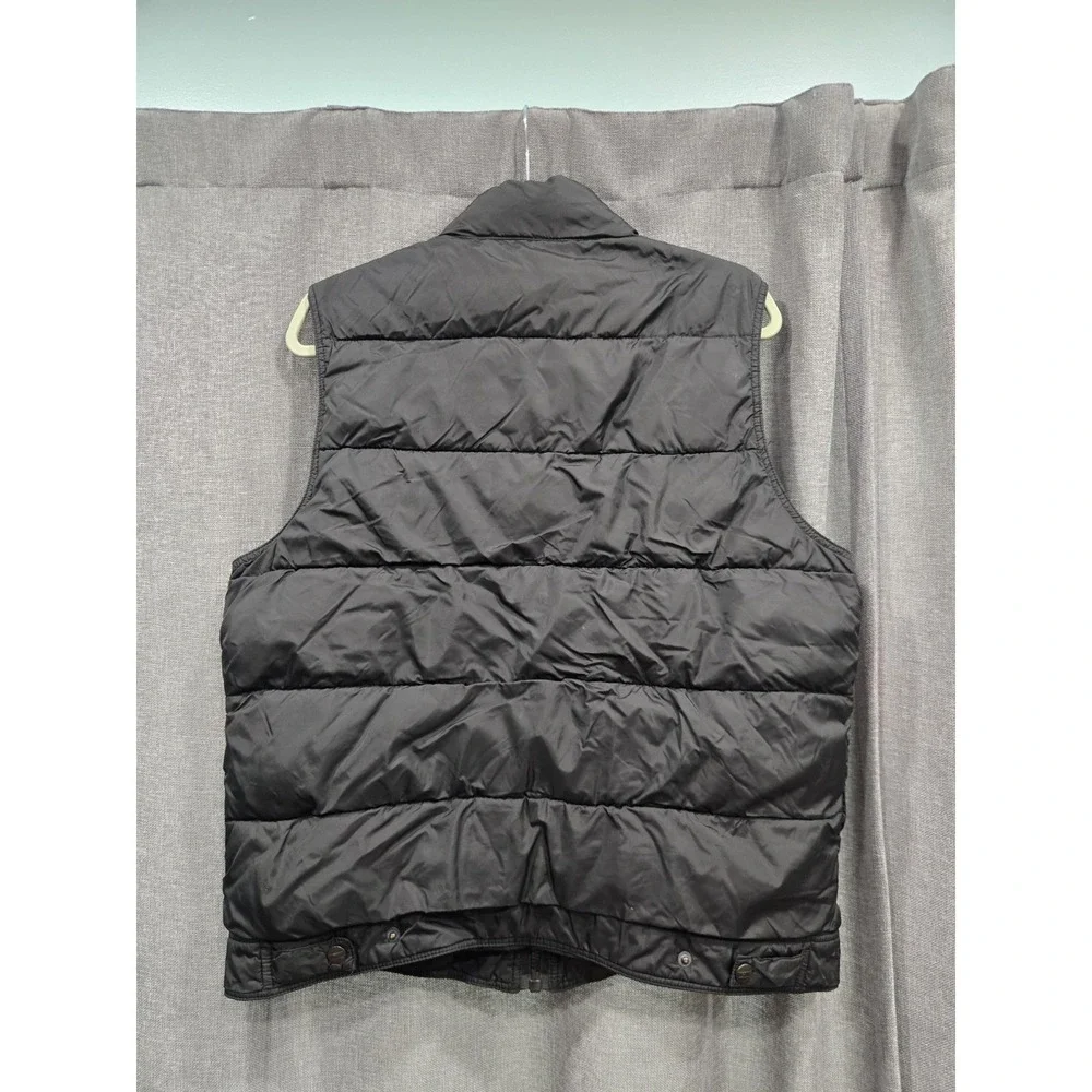 Levi's Mens Medium Black Puffer Vest Full Zip Quilted Insulated Snap Pocket